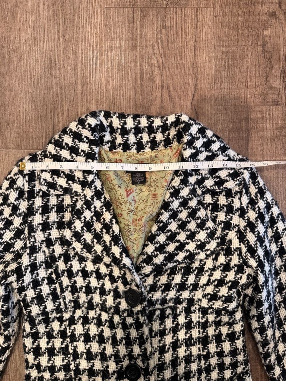 Houndstooth 3 Button Coat - Picture 2 of 7
